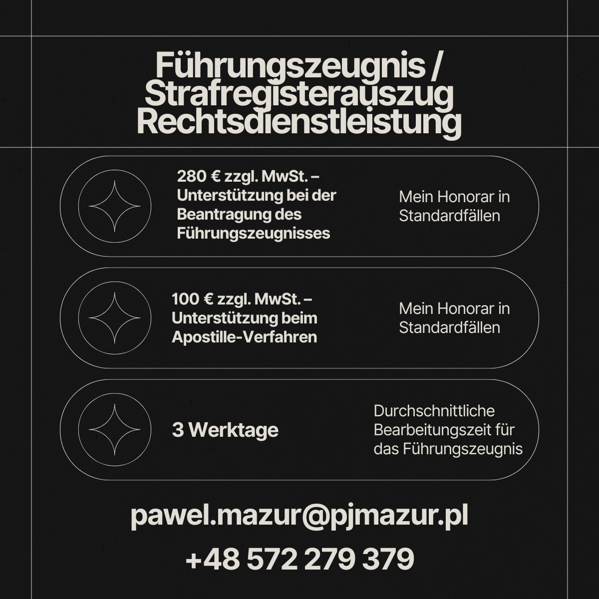 Führungszeugnis / Strafregisterauszug